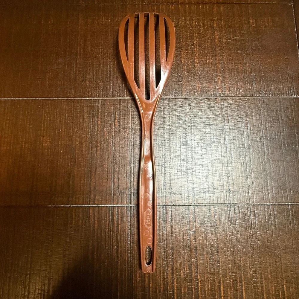 Vintage Foley Brown Nylon Blending Fork Slotted Mixing Whisk Kitchen Tool 10.5in